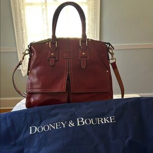 Dooney & Bourke Clayton Bordeaux Leather Satchel